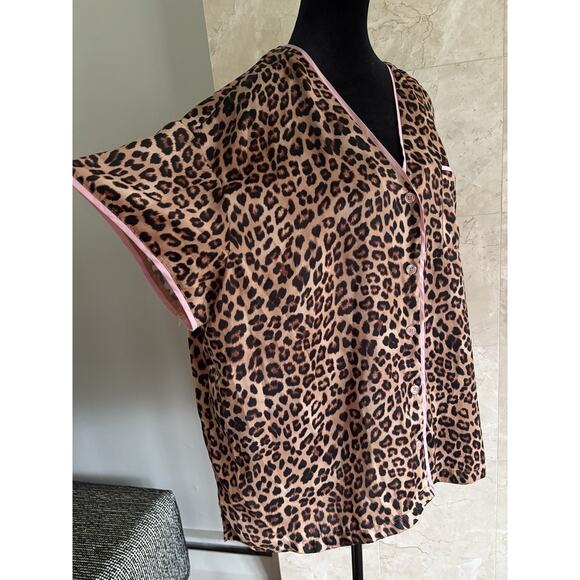 Summersalt Cloud 9 Silky Pajama Set XL Leopard Matching Cozy Glam Sleepwear - Picture 7 of 11